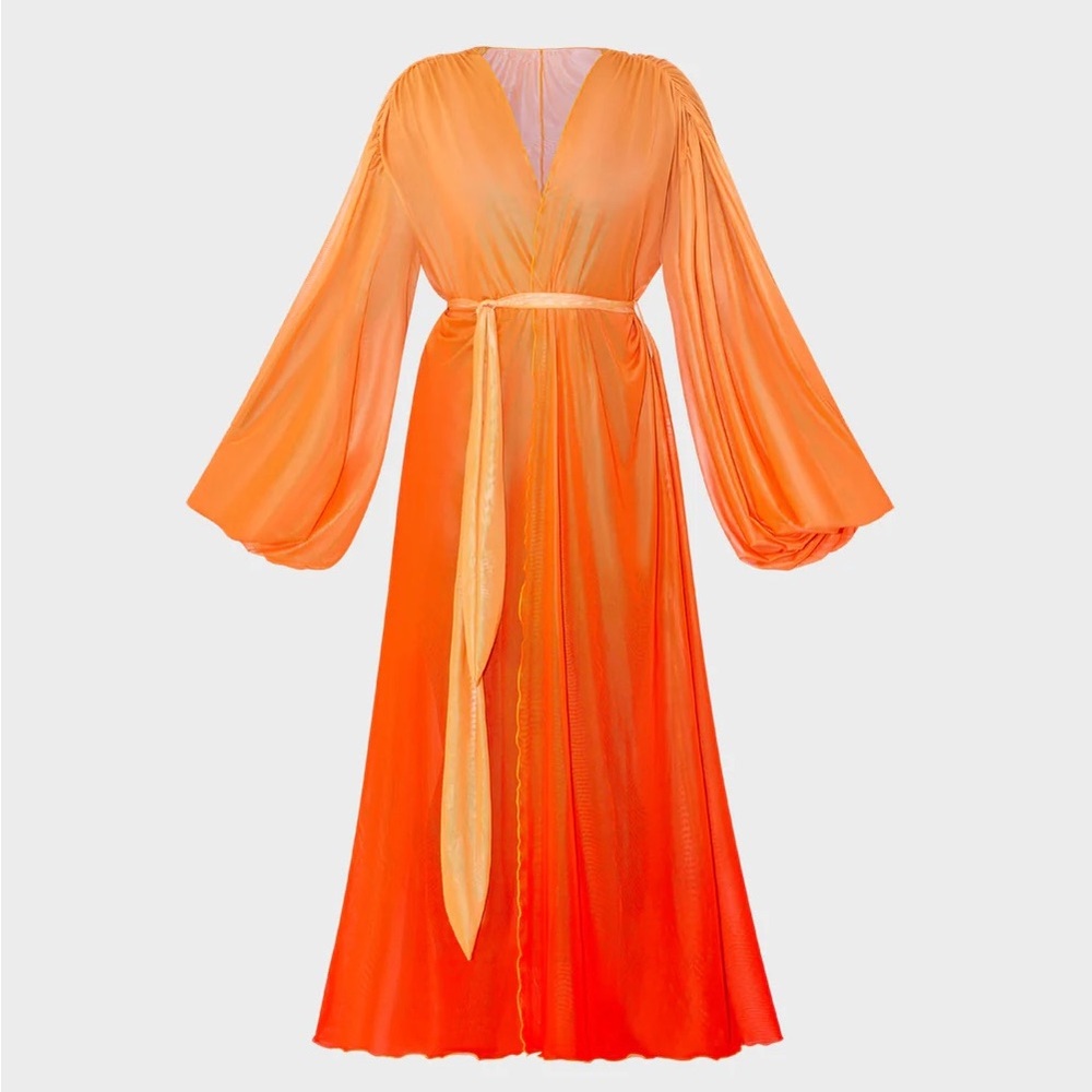 Solo Mio Bell Sleeved Duster Kaftan Coverup Resortwear - NWT